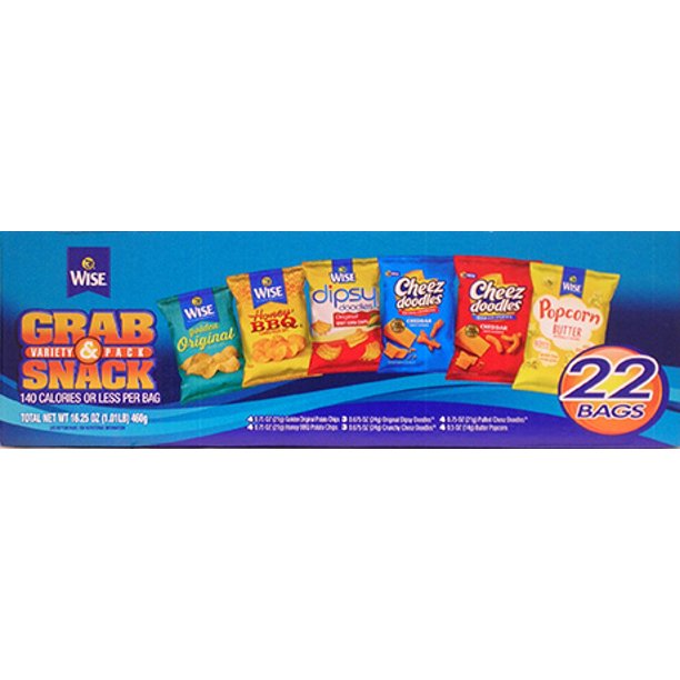 Wise Variety Pack Chips, 22 Count
