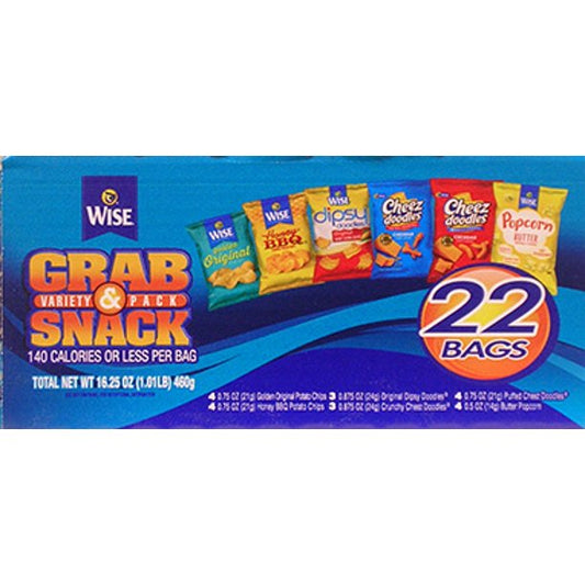 Wise Variety Pack Chips, 22 Count