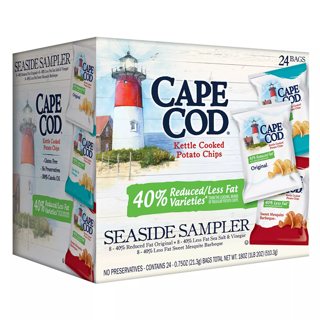 Cape Cod Kettle Cooked Potato Chips, Original, 0.75 oz, 24 ct