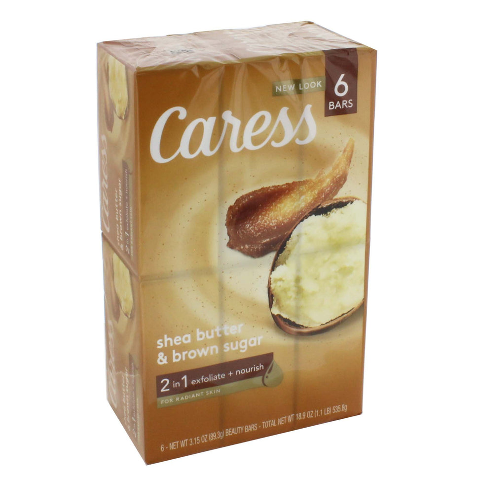 Caress Shea Butter & Brown Sugar Beauty Bar 6 CT