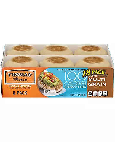 Thomas' Light Multi-Grain English Muffin, 2 pk./9 ct.