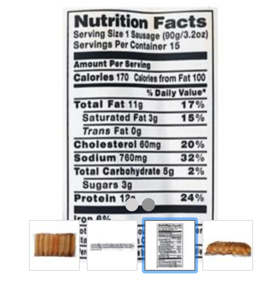 Parks Smoked  Turkey Sausage