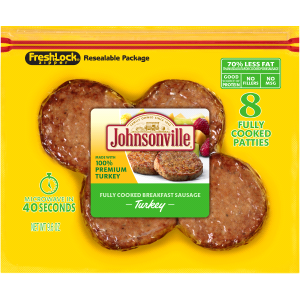 Johnsonville Fully Cooked Breakfast Turkey Patties  Sausage