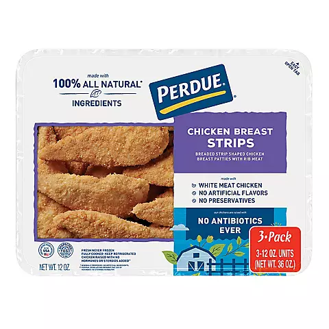 PERDUE FULLY COOKED BREADED CHICKEN STRIPS 3 PK
