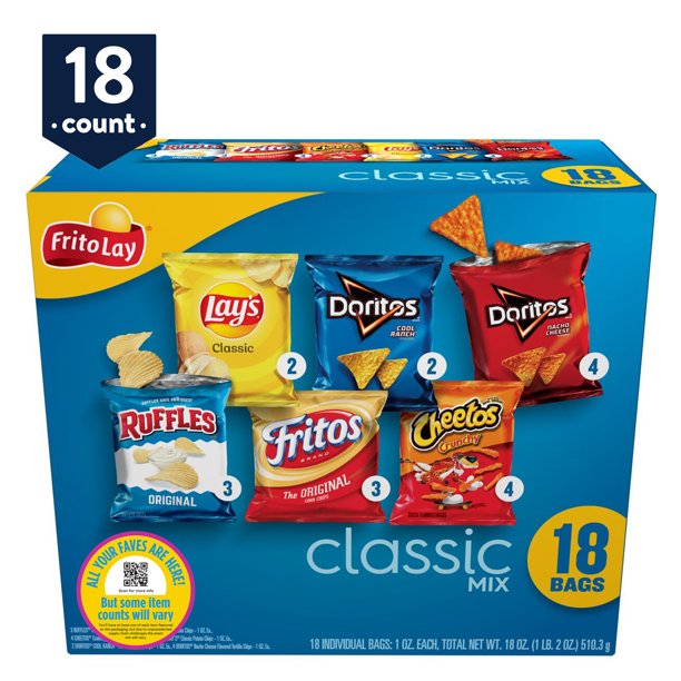 VARIETY CHIPS 18 PK