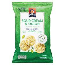 Quaker Rice Crisps, Sour Cream & Onion, 7.04 oz Bag