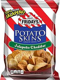 T.G.I Friday's Jalapeno cheddar potato skins snack chips 4.5 oz