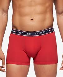 Men's 2-Pk. Cotton Stretch Trunks MAHOGANY RED & WHITE